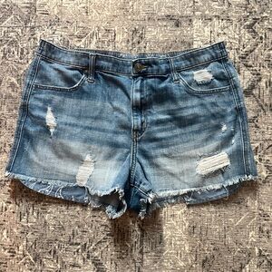 aerie Light Blue Distressed Denim Jean Shorts